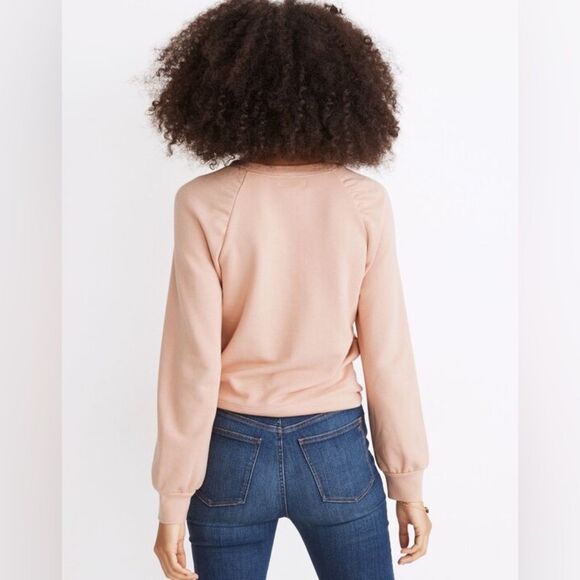 Madewell Gathered Puff-Sleeve Sweatshirt in Muted Shell size XL - Picture 13 of 13